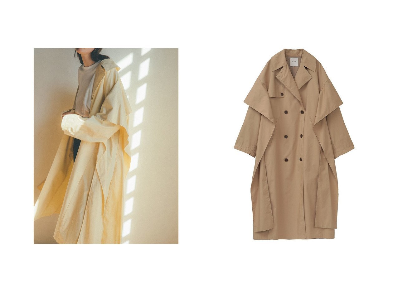 【CLANE】SIDE RIBBON TRENCH COAT