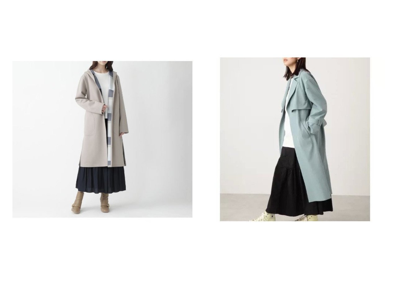 【BLUE LABEL CRESTBRIDGE/ブルーレーベル クレストブリッジ】のクレストブリッジチェックリバーシブルコーディガン&【N.Natural Beauty basic/エヌ ナチュラルビューティーベーシック】のテックツイルコート 【アウター】おすすめ！人気、トレンド・レディースファッションの通販  おすすめ人気トレンドファッション通販アイテム インテリア・キッズ・メンズ・レディースファッション・服の通販 founy(ファニー) 　ファッション　Fashion　レディースファッション　WOMEN　アウター　Coat Outerwear　コート　Coats　カットソー　コーディガン　リバーシブル　ロング　無地　スリット　センター　ヨーク　リボン　ベージュ系　Beige　ブラック系　Black　ブルー系　Blue　グリーン系　Green　|ID:crp329100000027455