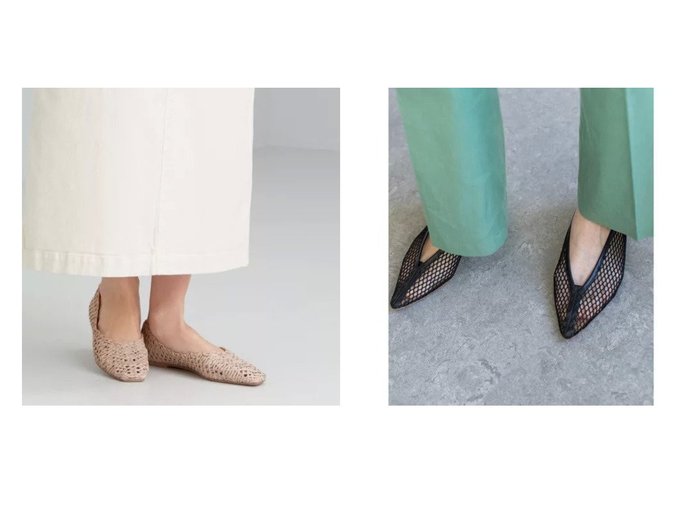 【GALLARDAGALANTE/ガリャルダガランテ】の【PELLICO】メッシュディープカットフラットシューズ&【green label relaxing / UNITED ARROWS/グリーンレーベル リラクシング / ユナイテッドアローズ】のFFC スクエア メッシュ フラット シューズ (1cmヒール) 【シューズ・靴】おすすめ！人気、トレンド・レディースファッションの通販 おすすめ人気トレンドファッション通販アイテム インテリア・キッズ・メンズ・レディースファッション・服の通販 founy(ファニー) https://founy.com/ ファッション Fashion レディースファッション WOMEN イタリア エレガント シューズ スエード スマート ネイル パイピング フォルム メッシュ スクエア デニム フラット リラックス ロング |ID:crp329100000029171