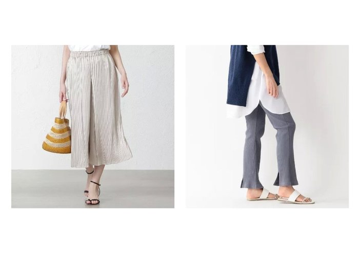【S.ESSENTIALS/エス エッセンシャルズ】のオーガニックコットンリブフレアパンツ&【EPOCA THE SHOP/エポカ ザ ショップ】のヴィンテージサテンプリーツパンツ 【パンツ】おすすめ！人気トレンド・レディースファッションの通販  おすすめ人気トレンドファッション通販アイテム インテリア・キッズ・メンズ・レディースファッション・服の通販 founy(ファニー) https://founy.com/ ファッション Fashion レディースファッション WOMEN パンツ Pants おすすめ Recommend くるぶし サテン バランス ビンテージ プリーツ リラックス シンプル スリット チュニック トレンド フレア |ID:crp329100000030891