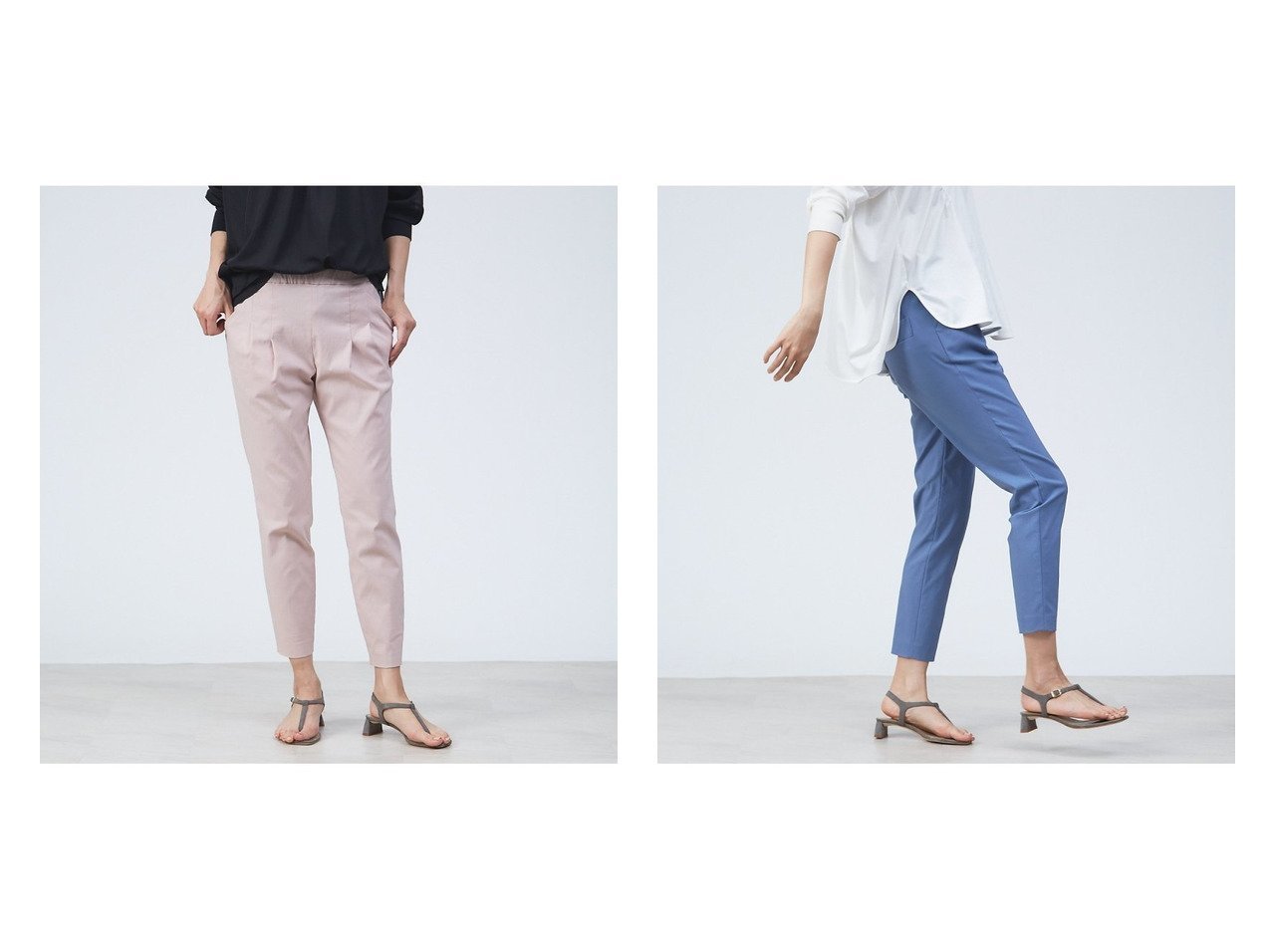 qualite/カリテ】のストレッチ2タックパンツ 【パンツ】おすすめ!人気 販売純正品 qualite(カリテ)ウールトロベルト付きブルゾン Tシャツ/カットソー(七分/長袖)