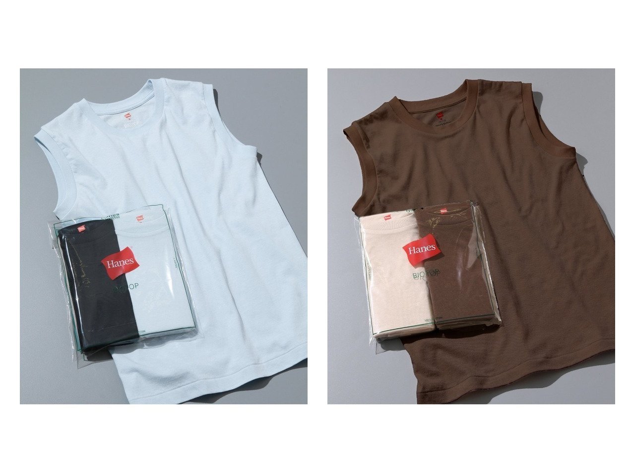 【ADAM ET ROPE'/アダム エ ロペ】の【Hanes for BIOTOP】Sleeveless T-Shirts(カラー) 【トップス・カットソー】おすすめ！人気、トレンド・レディースファッションの通販  おすすめで人気の流行・トレンド、ファッションの通販商品 メンズファッション・キッズファッション・インテリア・家具・レディースファッション・服の通販 founy(ファニー) https://founy.com/ ファッション Fashion レディースファッション WOMEN トップス・カットソー Tops/Tshirt シャツ/ブラウス Shirts/Blouses ロング / Tシャツ T-Shirts カットソー Cut and Sewn カットソー スリーブ |ID:crp329100000032263