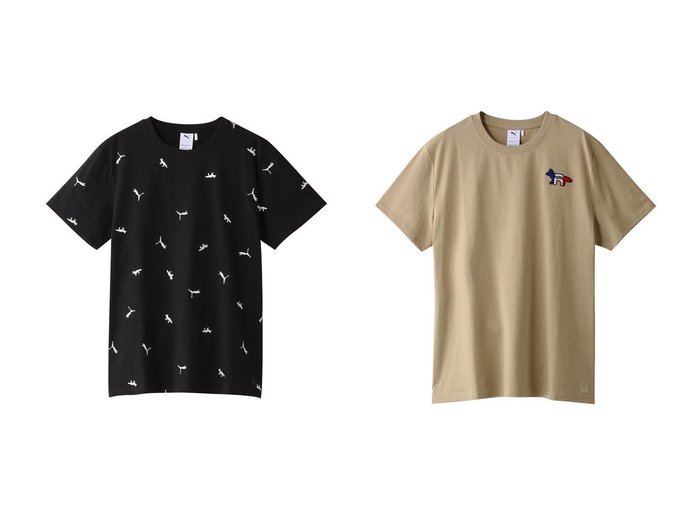 【PUMA/プーマ】の【UNISEX】【PUMA x MAISON KITSUNE】Tシャツ&【UNISEX】【PUMA x MAISON KITSUNE】Tシャツ 【トップス・カットソー】おすすめ！人気、トレンド・レディースファッションの通販   おすすめ人気トレンドファッション通販アイテム インテリア・キッズ・メンズ・レディースファッション・服の通販 founy(ファニー) https://founy.com/ ファッション Fashion レディースファッション WOMEN トップス・カットソー Tops/Tshirt シャツ/ブラウス Shirts/Blouses ロング / Tシャツ T-Shirts カットソー Cut and Sewn UNISEX ショート シンプル スリーブ トラベル 人気 |ID:crp329100000034578