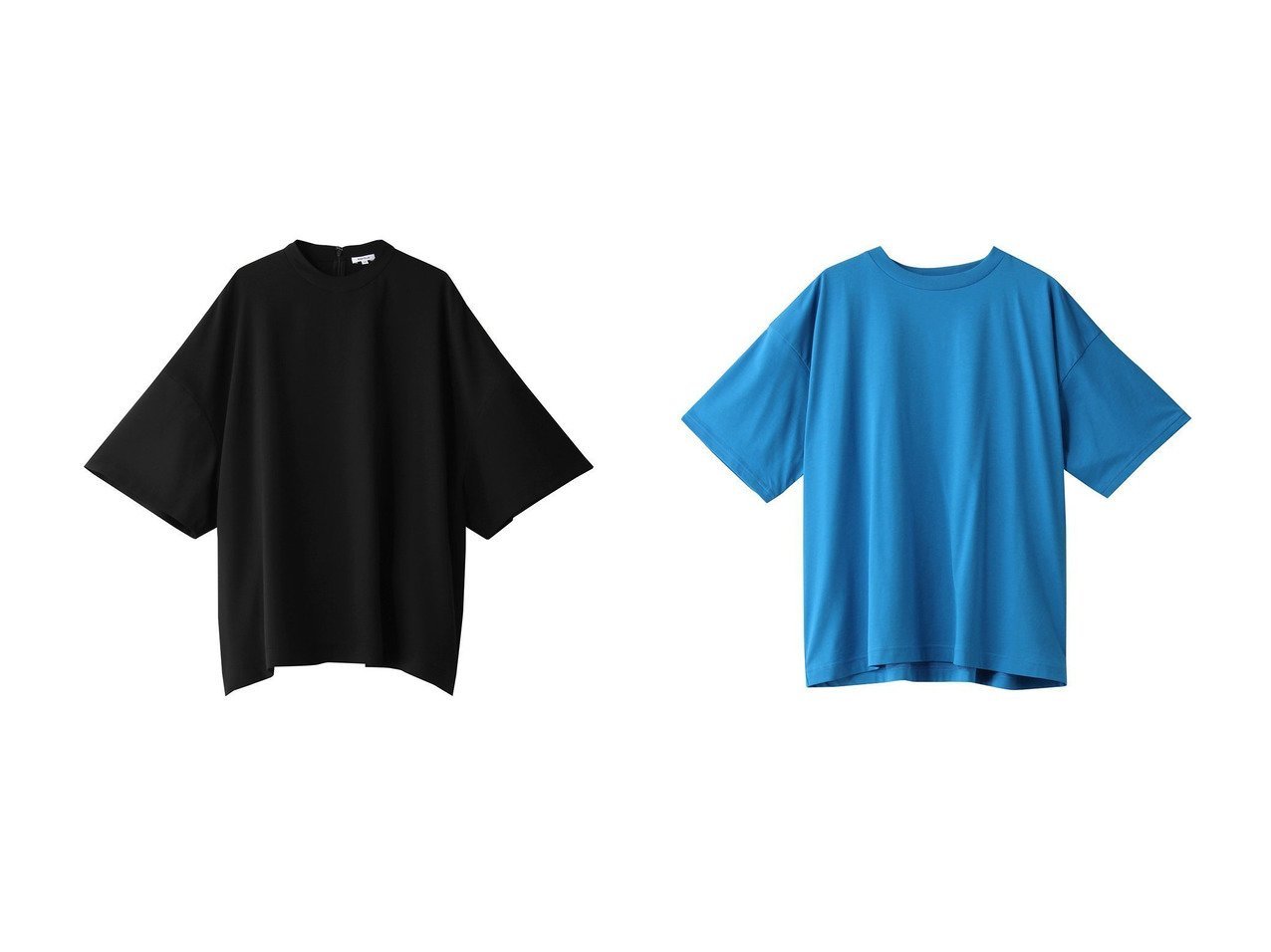 【ENFOLD/エンフォルド】のコンパクト天竺 ルーズTシャツ&Comfortable Twill BIG Tシャツ 【トップス・カットソー】おすすめ！人気、トレンド・レディースファッションの通販 おすすめ人気トレンドファッション通販アイテム インテリア・キッズ・メンズ・レディースファッション・服の通販 founy(ファニー) 　ファッション　Fashion　レディースファッション　WOMEN　トップス・カットソー　Tops/Tshirt　シャツ/ブラウス　Shirts/Blouses　ロング / Tシャツ　T-Shirts　カットソー　Cut and Sewn　S/S・春夏　SS・Spring/Summer　おすすめ　Recommend　ショート　スリーブ　スーツ　セットアップ　ビッグ　春　Spring　ブラック系　Black　|ID:crp329100000035596