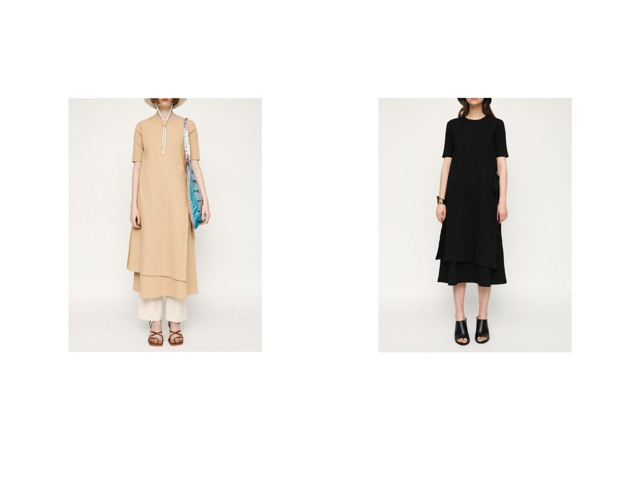 【SLY/スライ】のTRIANGLE RIB LAYERED ワンピース 【ワンピース・ドレス】おすすめ！人気、トレンド・レディースファッションの通販 おすすめ人気トレンドファッション通販アイテム インテリア・キッズ・メンズ・レディースファッション・服の通販 founy(ファニー) 　ファッション　Fashion　レディースファッション　WOMEN　ワンピース　Dress　2021年　2021　2021春夏・S/S　SS/Spring/Summer/2021　S/S・春夏　SS・Spring/Summer　サマー　ラップ　春　Spring　ベージュ系　Beige　ブラック系　Black　|ID:crp329100000042770