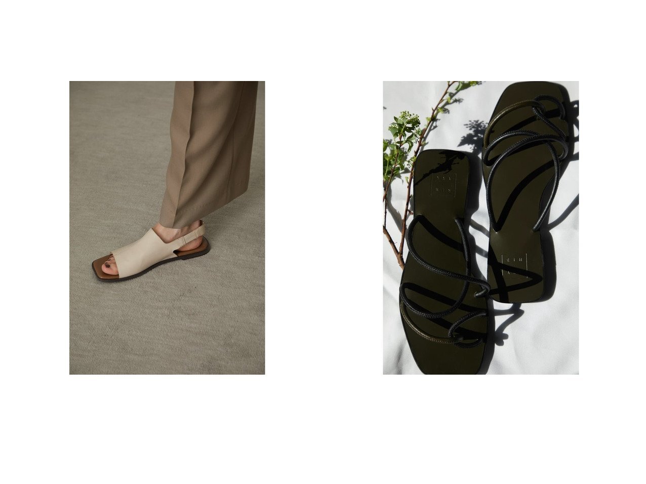【RIM.ARK/リムアーク】のSquare toe covered sandal&Rope cross heel sandal 【シューズ・靴】おすすめ！人気、トレンド・レディースファッションの通販 おすすめで人気の流行・トレンド、ファッションの通販商品 インテリア・家具・メンズファッション・キッズファッション・レディースファッション・服の通販 founy(ファニー) https://founy.com/ ファッション Fashion レディースファッション WOMEN 2021年 2021 2021春夏・S/S SS/Spring/Summer/2021 S/S・春夏 SS・Spring/Summer サンダル リゾート 春 Spring |ID:crp329100000044099
