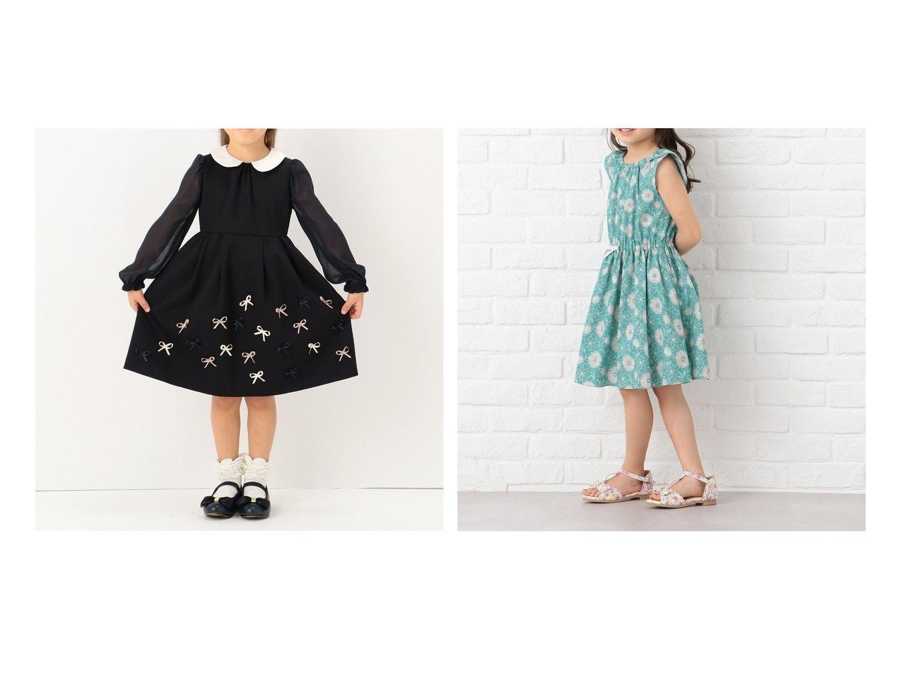 【TOCCA BAMBINI / KIDS/トッカ バンビーニ】の【KIDS】アーカイブプリント ワンピース&【KIDS】プリムジャージー ワンピース 【KIDS】子供服のおすすめ！人気トレンド・キッズファッションの通販  おすすめ人気トレンドファッション通販アイテム インテリア・キッズ・メンズ・レディースファッション・服の通販 founy(ファニー) 　ファッション　Fashion　キッズファッション　KIDS　ワンピース　Dress/Kids　クラシック　シフォン　ドレス　長袖　リボン　送料無料　Free Shipping　ブルー系　Blue　|ID:crp329100000044796