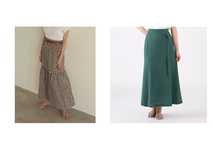 【marjour/マージュール】のCHECK TIERED SKIRT&【Tiara/ティアラ】のマーメードフレアスカート 【スカート】おすすめ！人気、トレンド・レディースファッションの通販 おすすめ人気トレンドファッション通販アイテム インテリア・キッズ・メンズ・レディースファッション・服の通販 founy(ファニー) https://founy.com/ ファッション Fashion レディースファッション WOMEN スカート Skirt ティアードスカート Tiered Skirts Aライン/フレアスカート Flared A-Line Skirts 秋 Autumn/Fall スウェット タイツ タンク チェック ティアード ティアードスカート 長袖 マキシ ロング 冬 Winter おすすめ Recommend エレガント フレア マーメイド 洗える |ID:crp329100000045131