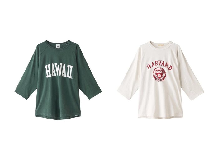 【Whim Gazette/ウィムガゼット】の【GOOD ROCK SPEED】別注HAWAIラグランTシャツ&【GOOD ROCK SPEED】別注HARVARDラグランTシャツ 【トップス・カットソー】おすすめ！人気、トレンド・レディースファッションの通販 おすすめ人気トレンドファッション通販アイテム インテリア・キッズ・メンズ・レディースファッション・服の通販 founy(ファニー) https://founy.com/ ファッション Fashion レディースファッション WOMEN トップス・カットソー Tops/Tshirt シャツ/ブラウス Shirts/Blouses ロング / Tシャツ T-Shirts シンプル フロント ワンポイント 別注 |ID:crp329100000054898