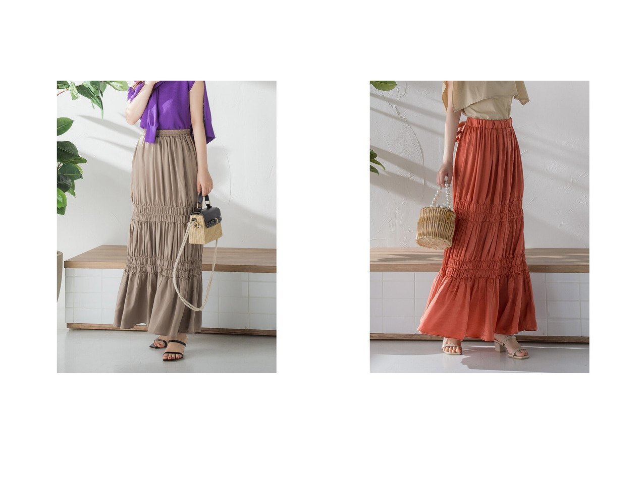 【VICKY/ビッキー】のシャカシャカシャーリングスカート《洗濯機で洗える》 おすすめ！人気、トレンド・レディースファッションの通販 おすすめ人気トレンドファッション通販アイテム インテリア・キッズ・メンズ・レディースファッション・服の通販 founy(ファニー) 　ファッション　Fashion　レディースファッション　WOMEN　スカート　Skirt　2021年　2021　2021春夏・S/S　SS/Spring/Summer/2021　S/S・春夏　SS・Spring/Summer　おすすめ　Recommend　シャーリング　スニーカー　ロング　夏　Summer　春　Spring　楽ちん　洗える　ピンク系　Pink　ベージュ系　Beige　ブラック系　Black　|ID:crp329100000055379