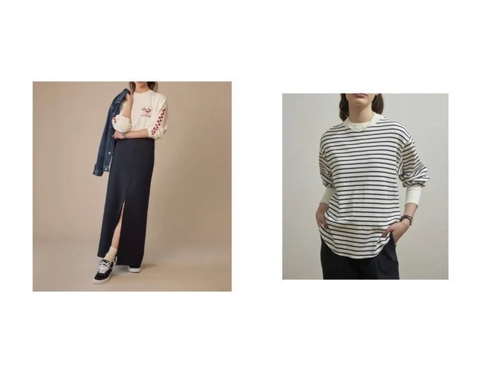 【Shinzone/シンゾーン】のPIZZA LONG T&MILITARY PO 【トップス・カットソー】おすすめ！人気、トレンド・レディースファッションの通販 おすすめ人気トレンドファッション通販アイテム インテリア・キッズ・メンズ・レディースファッション・服の通販 founy(ファニー) https://founy.com/ ファッション Fashion レディースファッション WOMEN トップス・カットソー Tops/Tshirt シャツ/ブラウス Shirts/Blouses ロング / Tシャツ T-Shirts カットソー Cut and Sewn カットソー デニム ロング 長袖 |ID:crp329100000056777