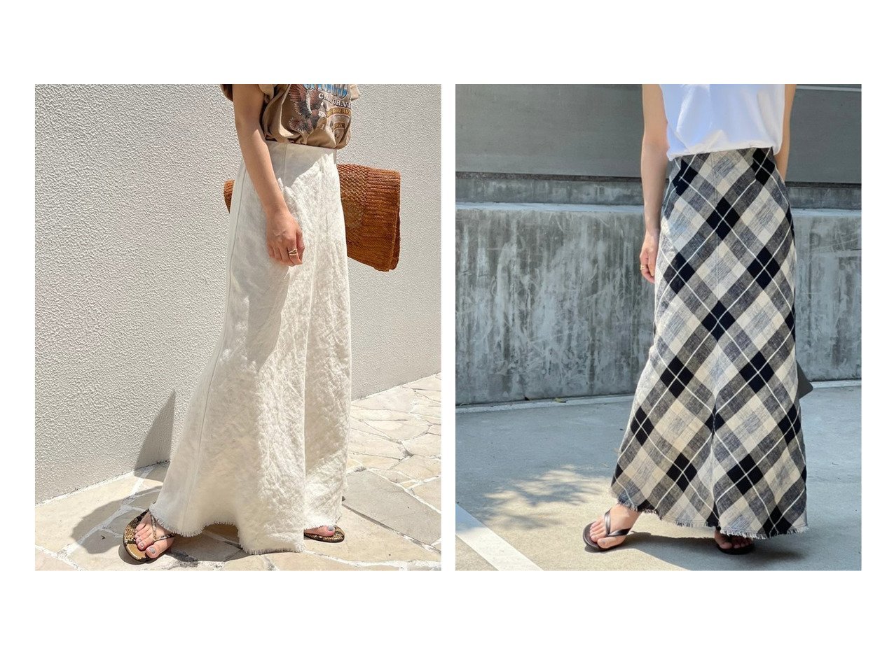日本公式サイト直販 新品　スピック＆スパン　リネンスカート　フレアスカート ロングスカート ロングスカート