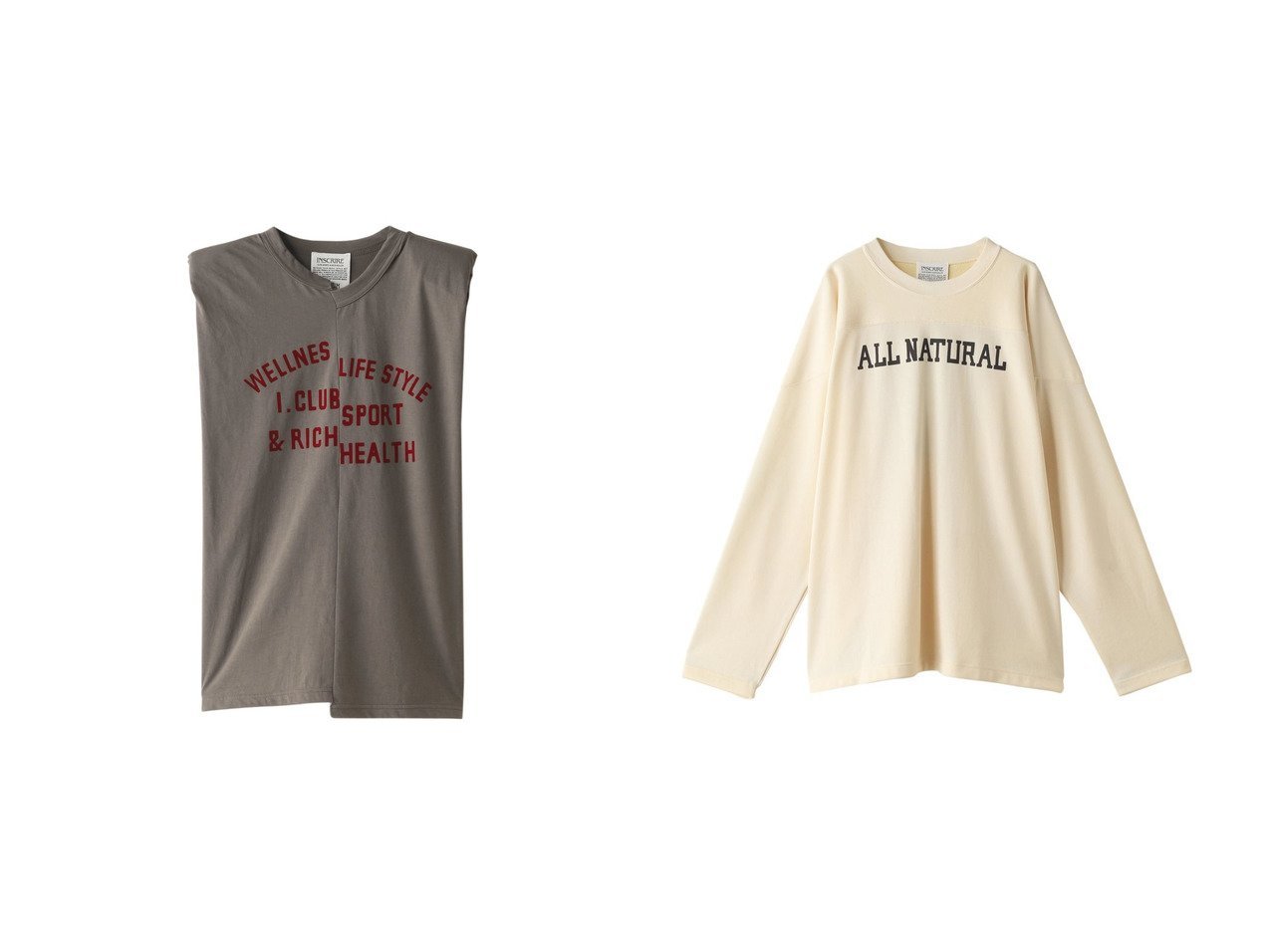 【INSCRIRE/アンスクリア】のウェルネスフロッキーTシャツ&クラックプリントフットボールロングTシャツ 【トップス・カットソー】おすすめ！人気、トレンド・レディースファッションの通販 おすすめ人気トレンドファッション通販アイテム インテリア・キッズ・メンズ・レディースファッション・服の通販 founy(ファニー) 　ファッション　Fashion　レディースファッション　WOMEN　トップス・カットソー　Tops/Tshirt　キャミソール / ノースリーブ　No Sleeves　シャツ/ブラウス　Shirts/Blouses　ロング / Tシャツ　T-Shirts　カットソー　Cut and Sewn　2020年　2020　2020-2021秋冬・A/W　AW・Autumn/Winter・FW・Fall-Winter/2020-2021　2021年　2021　2021-2022秋冬・A/W　AW・Autumn/Winter・FW・Fall-Winter・2021-2022　A/W・秋冬　AW・Autumn/Winter・FW・Fall-Winter　アシンメトリー　キャミソール　タンク　クラシカル　スリーブ　トレンド　フロント　ボトム　リラックス　ロング　グレー系　Gray　|ID:crp329100000059620