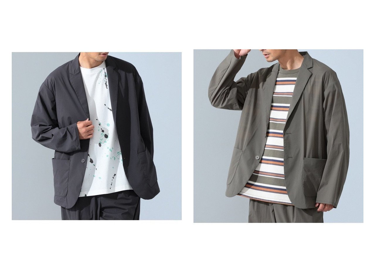 【B:MING by BEAMS / MEN/ビーミング バイ ビームス】のストレッチナイロン イージージャケット(セットアップ対応) 【MEN】おすすめ！人気トレンド・男性、メンズファッションの通販   おすすめ人気トレンドファッション通販アイテム インテリア・キッズ・メンズ・レディースファッション・服の通販 founy(ファニー) 　ファッション　Fashion　メンズファッション　MEN　セットアップ　Setup/Men　ショルダー　ジャケット　ストレッチ　セットアップ　トレンド　ドロップ　バランス　パッチ　ファブリック　フロント　ポケット　リップ　リラックス　人気　軽量　|ID:crp329100000060719