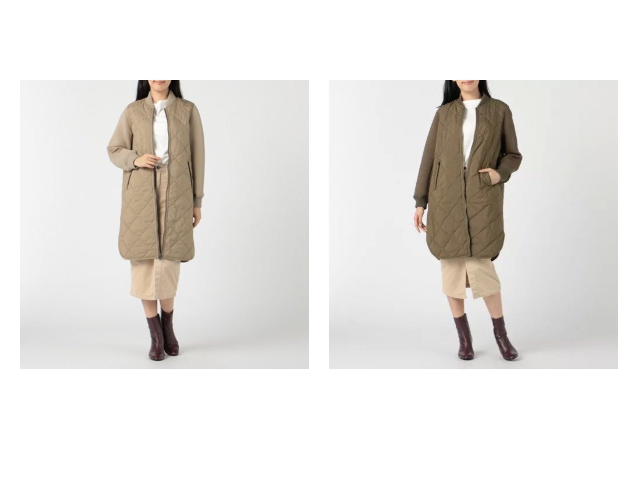 【Munich/ミューニック】のquilting taffeta x double knit zip coat おすすめ！人気、トレンド・レディースファッションの通販 おすすめで人気の流行・トレンド、ファッションの通販商品 インテリア・家具・メンズファッション・キッズファッション・レディースファッション・服の通販 founy(ファニー) https://founy.com/ ファッション Fashion レディースファッション WOMEN アウター Coat Outerwear コート Coats インナー キルティング シンプル スリーブ ダウン 冬 Winter |ID:crp329100000068825