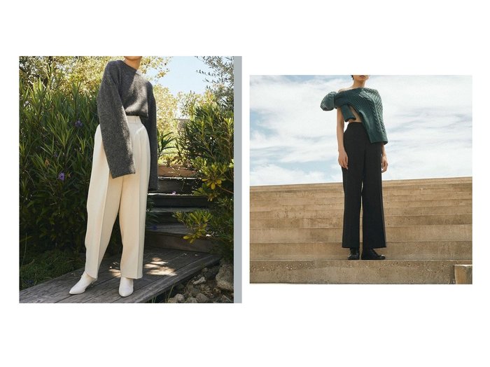 【ONWARD Design Diversity/オンワード デザイン ダイバーシティ】の【ONWARD DD】ワイドテーパード タックパンツ&【ONWARD DD】ウールポリエステル サイドボタンフレアパンツ おすすめ！人気、トレンド・レディースファッションの通販 おすすめ人気トレンドファッション通販アイテム インテリア・キッズ・メンズ・レディースファッション・服の通販 founy(ファニー) https://founy.com/ ファッション Fashion レディースファッション WOMEN パンツ Pants 今季 シューズ スニーカー トレンド フラット ワイド 送料無料 Free Shipping |ID:crp329100000072072