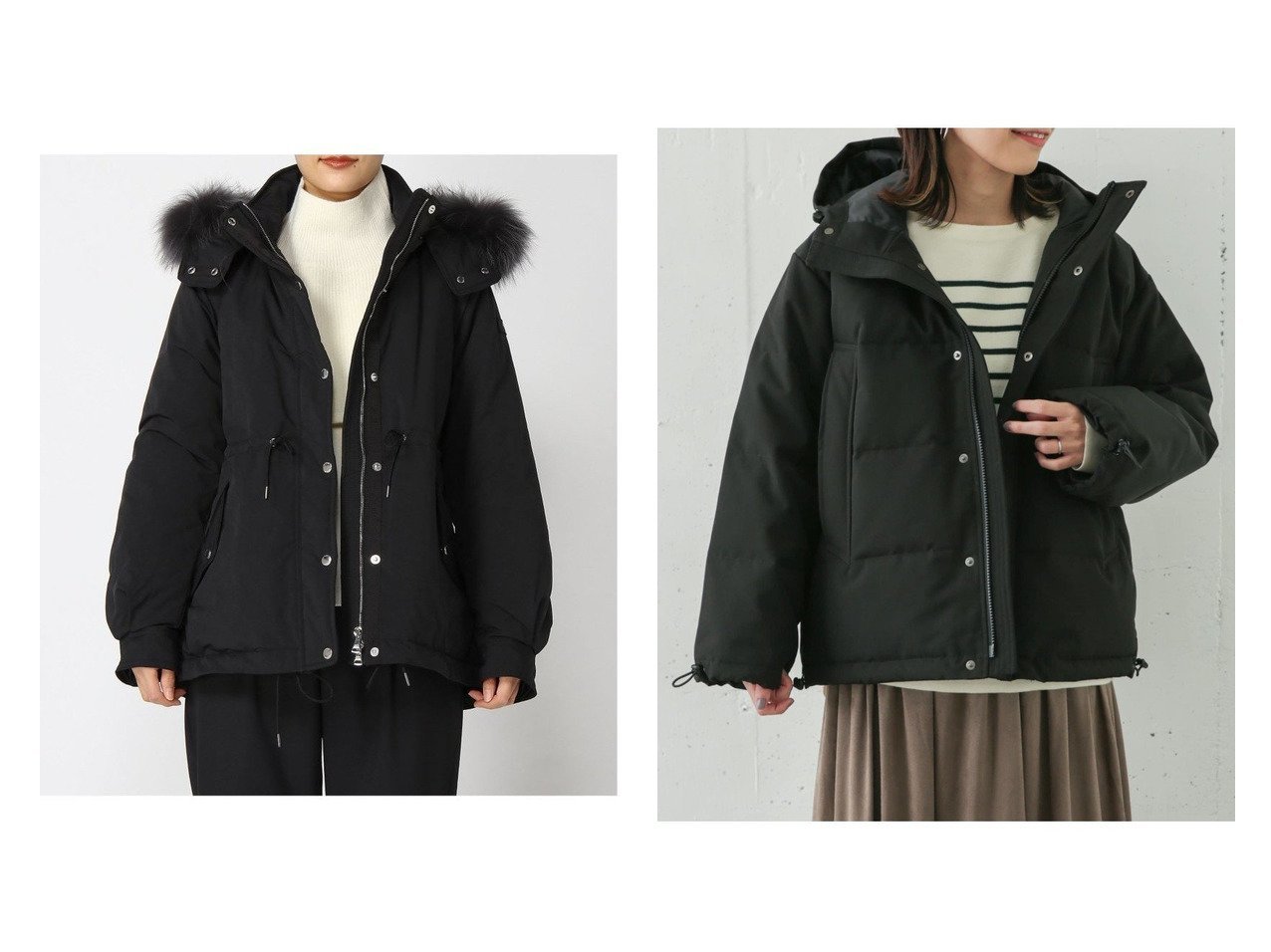 【URBAN RESEARCH DOORS/アーバンリサーチ ドアーズ】のDANTON DOWN HOODED JACKET&【TATRAS/タトラス】のNENNA ネンナ 【アウター】おすすめ！人気、トレンド・レディースファッションの通販 おすすめ人気トレンドファッション通販アイテム インテリア・キッズ・メンズ・レディースファッション・服の通販 founy(ファニー) 　ファッション　Fashion　レディースファッション　WOMEN　アウター　Coat Outerwear　コート　Coats　ジャケット　Jackets　ジャケット　スピンドル　ダウン　フラップ　ポケット　ミリタリー　ワーク　NEW・新作・新着・新入荷　New Arrivals　シンプル　スマート　ドローコード　フランス　ブラック系　Black　ベージュ系　Beige　|ID:crp329100000079450