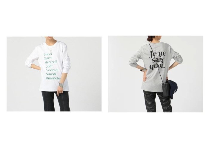 【Les Petits Basics/レ ペティート ベーシックス】のロゴTシャツ (長袖)&ロゴTシャツ (長袖) 【トップス・カットソー】おすすめ！人気、トレンド・レディースファッションの通販 おすすめ人気トレンドファッション通販アイテム インテリア・キッズ・メンズ・レディースファッション・服の通販 founy(ファニー) https://founy.com/ ファッション Fashion レディースファッション WOMEN トップス・カットソー Tops/Tshirt シャツ/ブラウス Shirts/Blouses ロング / Tシャツ T-Shirts カットソー Cut and Sewn カットソー ジャケット フィット リラックス 長袖 |ID:crp329100000080341