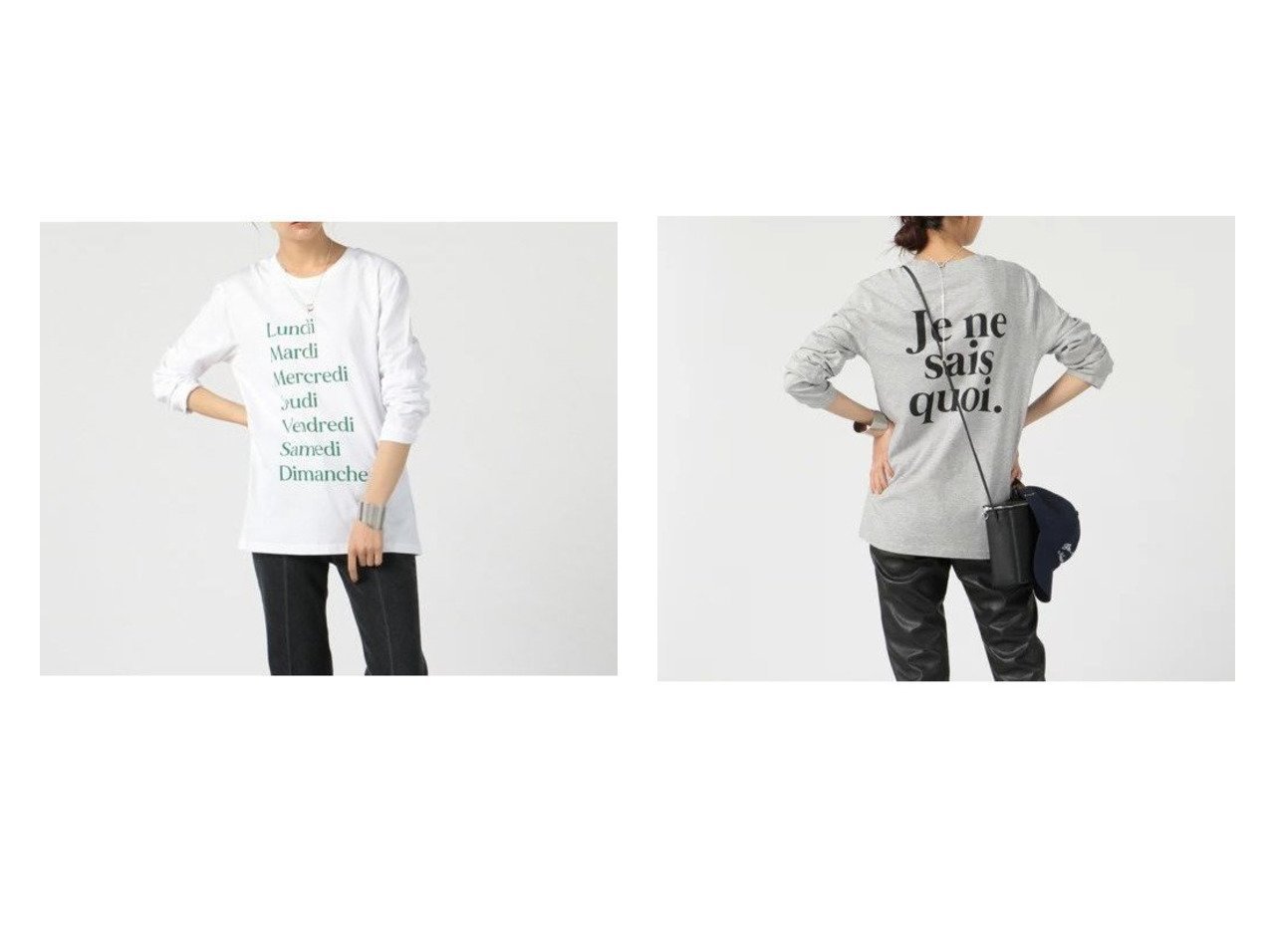 【Les Petits Basics/レ ペティート ベーシックス】のロゴTシャツ (長袖)&ロゴTシャツ (長袖) 【トップス・カットソー】おすすめ！人気、トレンド・レディースファッションの通販 おすすめ人気トレンドファッション通販アイテム インテリア・キッズ・メンズ・レディースファッション・服の通販 founy(ファニー) 　ファッション　Fashion　レディースファッション　WOMEN　トップス・カットソー　Tops/Tshirt　シャツ/ブラウス　Shirts/Blouses　ロング / Tシャツ　T-Shirts　カットソー　Cut and Sewn　カットソー　ジャケット　フィット　リラックス　長袖　ホワイト系　White　グレー系　Gray　|ID:crp329100000080341