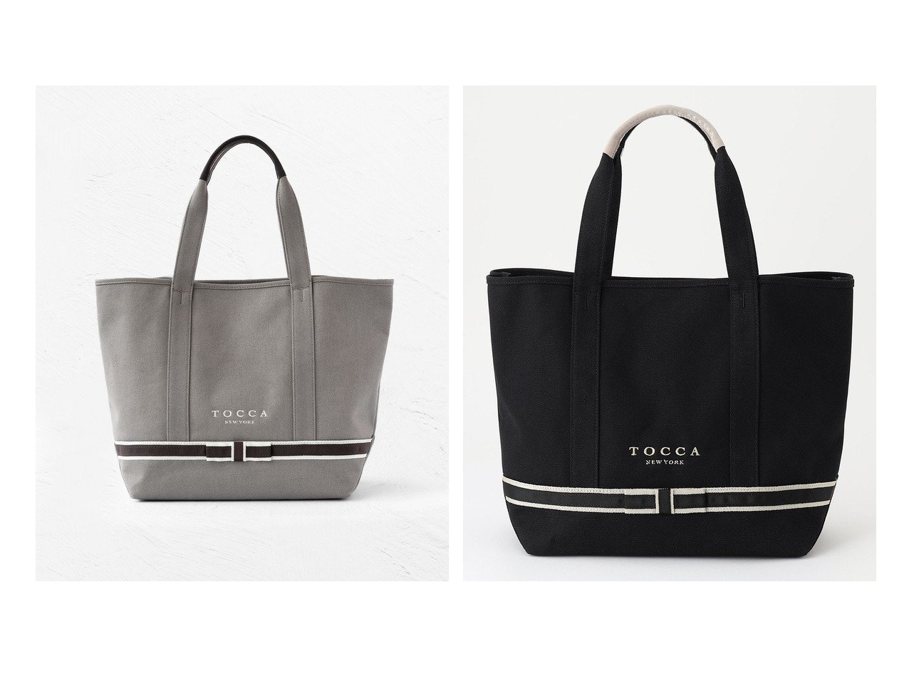 【TOCCA/トッカ】のDUAL RIBBON CANVAS TOTE L トートバッグ L おすすめ！人気、トレンド・レディースファッションの通販 おすすめ人気トレンドファッション通販アイテム インテリア・キッズ・メンズ・レディースファッション・服の通販 founy(ファニー) 　ファッション　Fashion　レディースファッション　WOMEN　バッグ　Bag　シンプル　財布　フォルム　フラット　ポケット　ポーチ　ロマンティック　2022年　2022　S/S・春夏　SS・Spring/Summer　2022春・S/S　SS・Spring/Summer・2022　送料無料　Free Shipping　おすすめ　Recommend　夏　Summer　グレー系　Gray　イエロー系　Yellow　ブラック系　Black　レッド系　Red　ブルー系　Blue　|ID:crp329100000082577