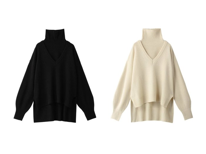 【MAISON SPECIAL/メゾンスペシャル】の【ELLE SHOP10周年限定】別注カシミヤブレンドスヌードレイヤードVネックニットプルオーバー 別注・限定・コラボなど、おすすめ！人気、トレンド・レディースファッションの通販 おすすめ人気トレンドファッション通販アイテム インテリア・キッズ・メンズ・レディースファッション・服の通販 founy(ファニー) https://founy.com/ ファッション Fashion レディースファッション WOMEN トップス・カットソー Tops/Tshirt ニット Knit Tops プルオーバー Pullover Vネック V-Neck オフショルダー カシミヤ スヌード スリーブ 定番 Standard バルーン 別注 おすすめ Recommend |ID:crp329100000083629