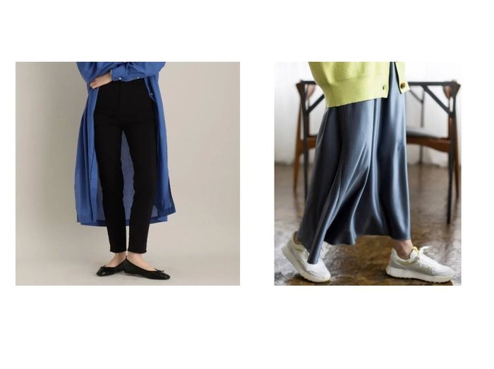 【THE SHOP TK/ザ ショップ ティーケー】のツイルスキニーパンツ&フレアサテンミディスカート 【プチプライス・低価格】おすすめ！人気、トレンド・レディースファッションの通販 おすすめ人気トレンドファッション通販アイテム インテリア・キッズ・メンズ・レディースファッション・服の通販 founy(ファニー) https://founy.com/ ファッション Fashion レディースファッション WOMEN パンツ Pants スカート Skirt シェイプ ストレッチ ツイル ベーシック ポケット サテン トレンド マキシ ロング |ID:crp329100000085801
