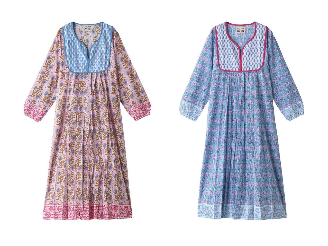 SZ Blockprints/エスゼット ブロックプリント】のKITTY DRESS CAMEL ...