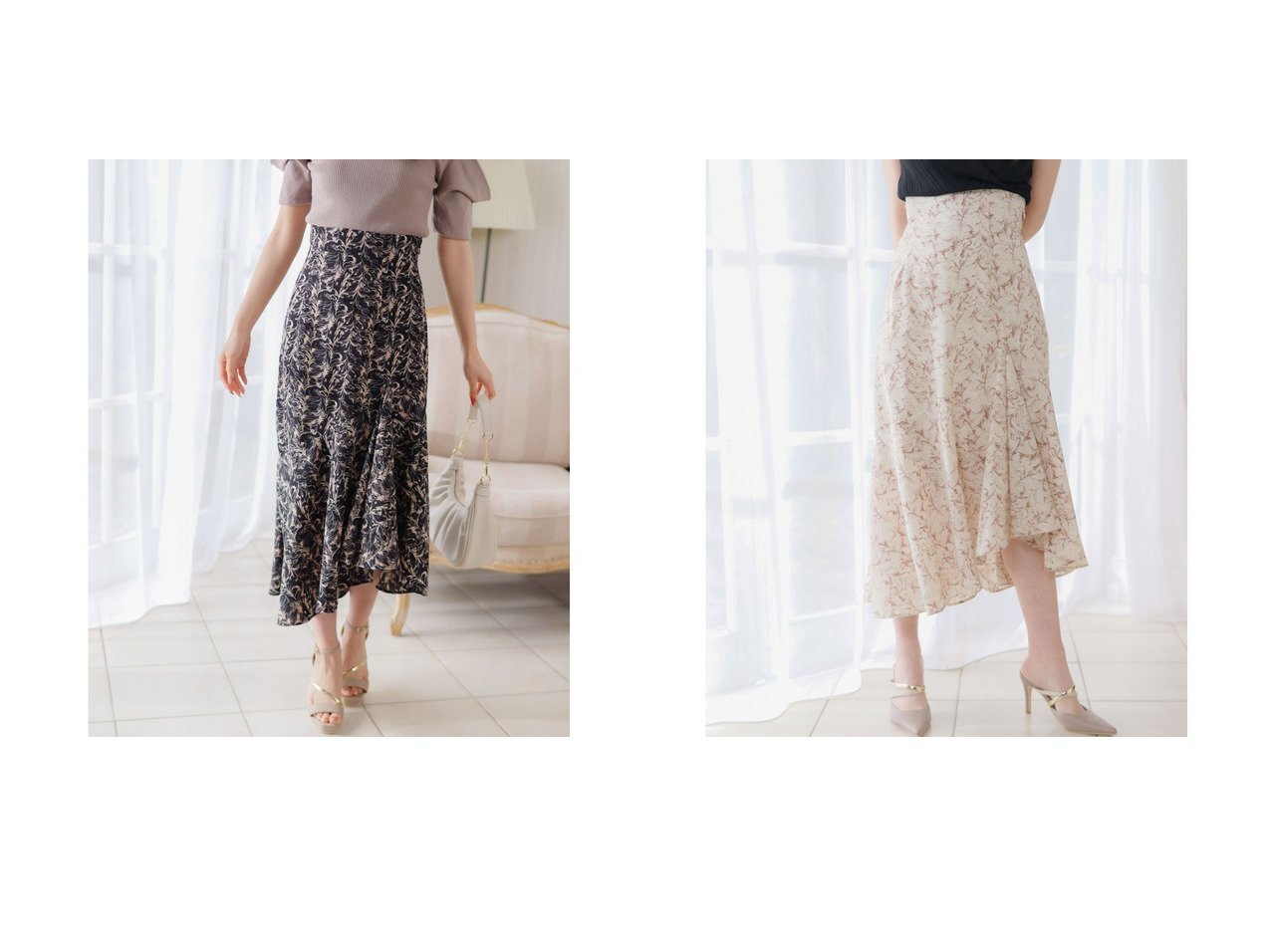 【LIP SERVICE/リップサービス】のMarble flowerアシメマーメイドスカート おすすめ！人気、トレンド、レディースファッションの通販 おすすめ人気トレンドファッション通販アイテム インテリア・キッズ・メンズ・レディースファッション・服の通販 founy(ファニー) 　ファッション　Fashion　レディースファッション　WOMEN　スカート　Skirt　2022年　2022　2022 春夏 S/S　SS,Spring/Summer,2022　S/S・春夏　SS・Spring/Summer　アシンメトリー　エレガント　パーティ　フィット　フレア　マーメイド　夏　Summer　春　Spring　イエロー系　Yellow　|ID:crp329100000101477