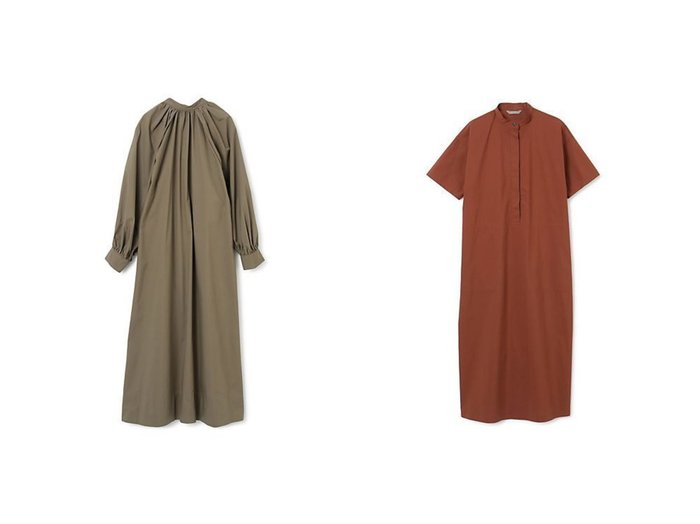 【PLAIN PEOPLE/プレインピープル】のウェザーストレッチシャツワンピース&【MICA & DEAL/マイカ ディール】の別注ボリュームスリーブワンピース 【ワンピース・ドレス】おすすめ！人気、トレンド、レディースファッションの通販 おすすめ人気トレンドファッション通販アイテム インテリア・キッズ・メンズ・レディースファッション・服の通販 founy(ファニー) https://founy.com/ ファッション Fashion レディースファッション WOMEN ワンピース Dress シャツワンピース Shirt Dresses エアリー ギャザー スタンド スリーブ フロント リボン 別注 洗える 長袖 半袖 |ID:crp329100000103428