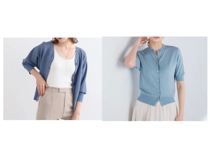 【INDIVI/インディヴィ】の【洗える】Vネックシアーカーディガン&【Ketty/ケティ】のヘンリーネック半袖カーディガン ≪手洗い可能≫ 【トップス、カットソー】おすすめ！人気、トレンド、レディースファッションの通販 おすすめ人気トレンドファッション通販アイテム インテリア・キッズ・メンズ・レディースファッション・服の通販 founy(ファニー) https://founy.com/ ファッション Fashion レディースファッション WOMEN トップス・カットソー Tops/Tshirt カーディガン Cardigans Vネック V-Neck インナー カーディガン コンパクト シアー シンプル スリーブ ブラウジング ボトム ミックス 洗える |ID:crp329100000104010