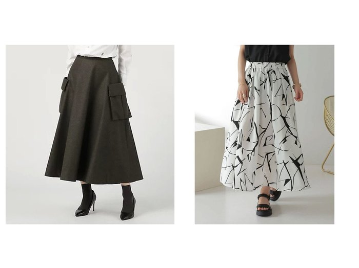 【MADISONBLUE/マディソンブルー】のCARGO CIRCULAR LONG SK FLANNEL‐SKIRT&【Re:EDIT/リエディ】の[S COLLECTION][低身長サイズ有]総柄モノトーンシフォンフレアスカート 【スカート】おすすめ！人気、トレンド、レディースファッションの通販 おすすめ人気トレンドファッション通販アイテム インテリア・キッズ・メンズ・レディースファッション・服の通販 founy(ファニー) https://founy.com/ ファッション Fashion レディースファッション WOMEN スカート Skirt Aライン/フレアスカート Flared A-Line Skirts エレガント フレア ポケット マキシ ミリタリー ロング 2022年 2022 2022 春夏 S/S SS,Spring/Summer,2022 S/S・春夏 SS・Spring/Summer コンパクト シフォン トレンド バランス モノトーン 夏 Summer 春 Spring |ID:crp329100000105068