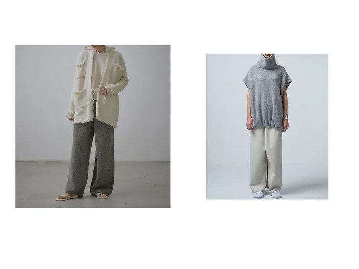 【ADAWAS/アダワス】のニットツイードジャケット&【COGTHEBIGSMOKE/コグ ザビッグスモーク】のGISELE ROLLNECK GILET 【アウター】おすすめ！人気、トレンド、レディースファッションの通販 おすすめ人気トレンドファッション通販アイテム インテリア・キッズ・メンズ・レディースファッション・服の通販 founy(ファニー) https://founy.com/ ファッション Fashion レディースファッション WOMEN アウター Coat Outerwear ジャケット Jackets トップス・カットソー Tops/Tshirt ニット Knit Tops ベスト/ジレ Gilets/Vests タートルネック Turtleneck ジャケット ツイード デニム ジャージー ストレート セーター タートルネック ダブル フェイス ポケット リブニット |ID:crp329100000105985