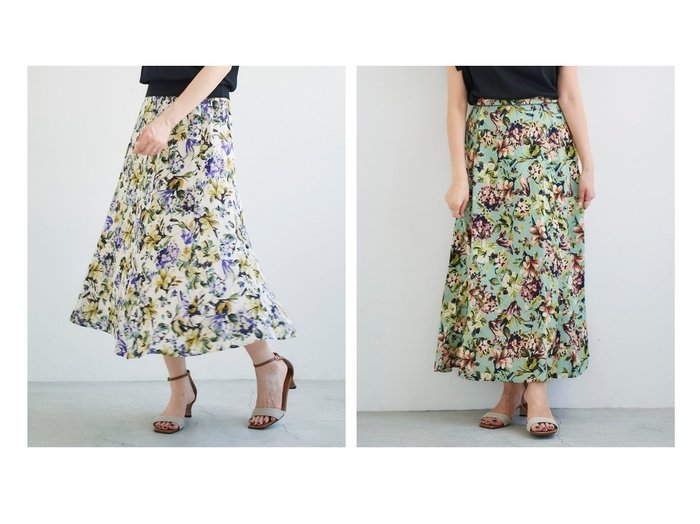【le.coeur blanc/ルクールブラン】のIPEKER アートフラワーフレアスカート おすすめ！人気、トレンド、レディースファッションの通販 おすすめ人気トレンドファッション通販アイテム 人気、トレンドファッション・服の通販 founy(ファニー) ファッション Fashion レディースファッション WOMEN スカート Skirt Aライン/フレアスカート Flared A-Line Skirts おすすめ Recommend ギャザー ダウン フラワー フレア プリント 人気 |ID:crp329100000106267