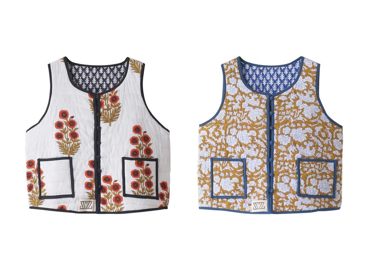 SZ Blockprints/エスゼット ブロックプリント】のQUILTED VEST POPPY 