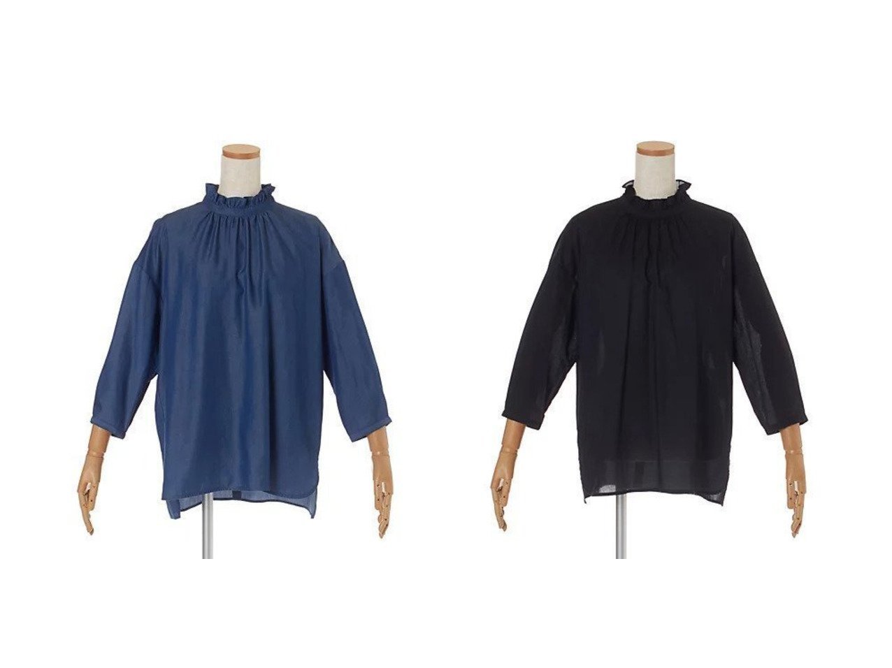 大人気新品 12closet/トゥエルブクローゼット】の【洗える】スタンドフリル トップス
