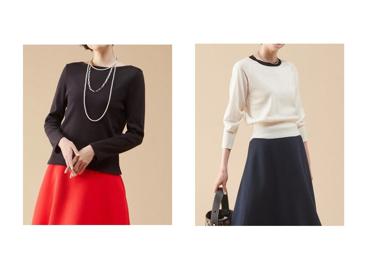 rekisami ニットドッキングシャツ切替デザインケーブルニット