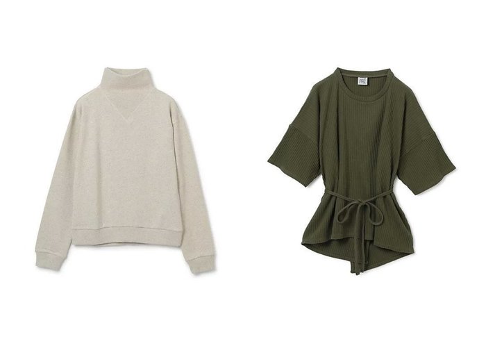 【Baserange/ベースレンジ】のNAPE SWEATSHIRT&SHAW TEE 【トップス、カットソー】おすすめ！人気、トレンド、レディースファッションの通販 おすすめ人気トレンドファッション通販アイテム インテリア・キッズ・メンズ・レディースファッション・服の通販 founy(ファニー) https://founy.com/ ファッション Fashion レディースファッション WOMEN トップス・カットソー Tops/Tshirt シャツ/ブラウス Shirts/Blouses パーカ Sweats ロング / Tシャツ T-Shirts スウェット Sweat カットソー Cut and Sewn スウェット ハイネック 洗える 長袖 カットソー リボン ワイド 半袖 |ID:crp329100000111968