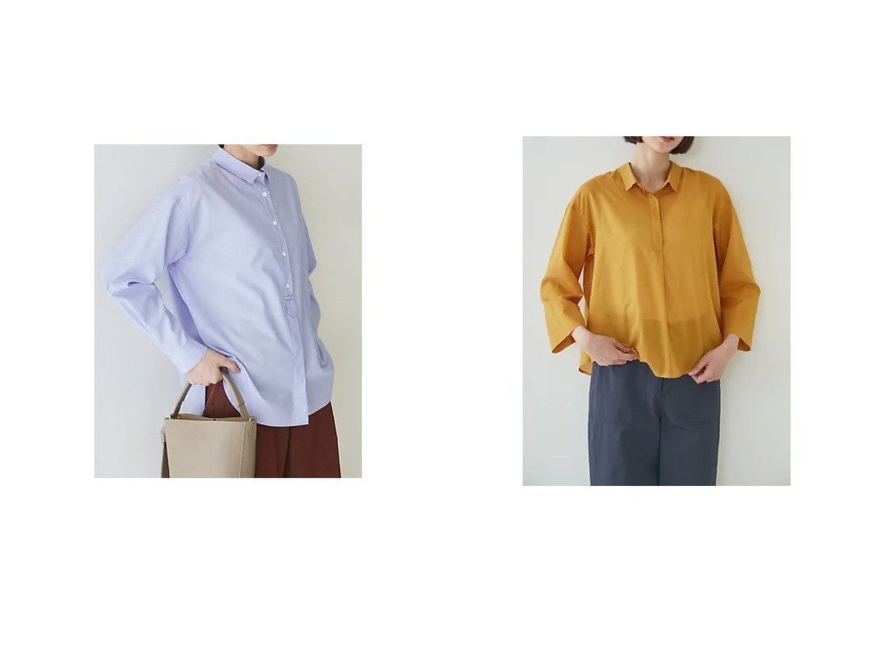 【HUMAN WOMAN/ヒューマンウーマン】のベーシックロングシャツ&ボタニカルダイブラウス 【トップス、カットソー】おすすめ！人気、トレンド、レディースファッションの通販 おすすめ人気トレンドファッション通販アイテム インテリア・キッズ・メンズ・レディースファッション・服の通販 founy(ファニー) 　ファッション　Fashion　レディースファッション　WOMEN　トップス・カットソー　Tops/Tshirt　シャツ/ブラウス　Shirts/Blouses　おすすめ　Recommend　スタンダード　ベスト　ベーシック　ロング　スキッパー　バランス　ボトム　ブルー系　Blue　ホワイト系　White　グリーン系　Green　ピンク系　Pink　|ID:crp329100000112892