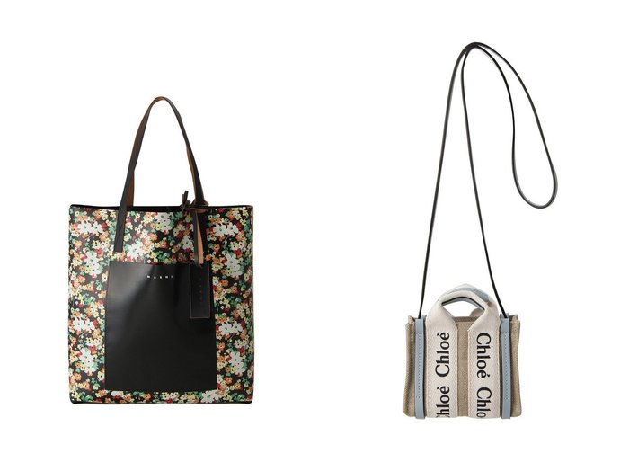 【MARNI/マルニ】のフラワープリントSショッピングバッグ&【CHLOE/クロエ】のWOODY NANO トートバッグ 【バッグ・鞄】おすすめ！人気、トレンド、レディースファッションの通販 おすすめ人気トレンドファッション通販アイテム インテリア・キッズ・メンズ・レディースファッション・服の通販 founy(ファニー) https://founy.com/ ファッション Fashion レディースファッション WOMEN バッグ Bag 2020年 2020 2020-2021秋冬・A/W AW・Autumn/Winter・FW・Fall-Winter/2020-2021 2022年 2022 2022-2023秋冬・A/W AW/Autumn/Winter//FW/Fall-Winter/2022-2023 A/W・秋冬 AW・Autumn/Winter・FW・Fall-Winter フェミニン フラワー プリント ポケット ハンドバッグ |ID:crp329100000115182