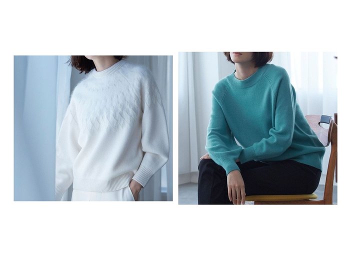 【JIYU-KU/自由区】のフェアアイル クルーネックニット&【洗える】ウールカシミヤブレンド ボートネックプルオーバー 【トップス、カットソー】おすすめ！人気、トレンド、レディースファッションの通販 おすすめ人気トレンドファッション通販アイテム 人気、トレンドファッション・服の通販 founy(ファニー) ファッション Fashion レディースファッション WOMEN トップス・カットソー Tops/Tshirt ニット Knit Tops プルオーバー Pullover 送料無料 Free Shipping アンゴラ クラシカル セーター フェミニン フォルム おすすめ Recommend エレガント カシミヤ セットアップ 洗える 畦 |ID:crp329100000118387