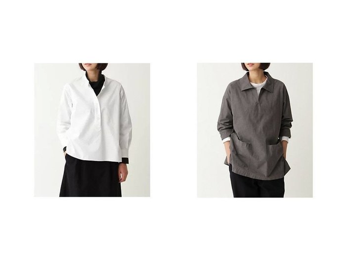 【MHL/エムエイチエル】のDRY COTTON POPLIN&MELANGE COTTON CHAMBRAY 【トップス、カットソー】おすすめ！人気、トレンド、レディースファッションの通販 おすすめ人気トレンドファッション通販アイテム インテリア・キッズ・メンズ・レディースファッション・服の通販 founy(ファニー) https://founy.com/ ファッション Fashion レディースファッション WOMEN トップス・カットソー Tops/Tshirt シャツ/ブラウス Shirts/Blouses フィット リラックス 長袖 |ID:crp329100000119402