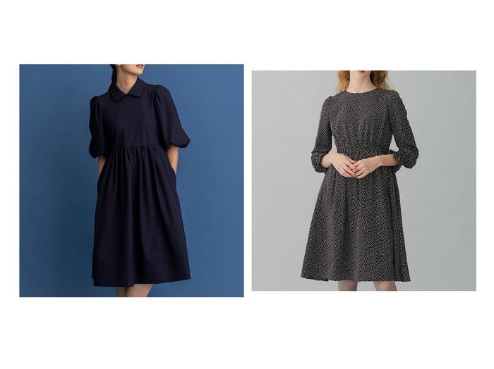 【TOCCA/トッカ】の【洗える!】NANA ドレス&【KUMIKYOKU/組曲】の【NAVY】ダブルクロスストレッチ ワンピース 【ワンピース、ドレス】おすすめ！人気、トレンド、レディースファッションの通販 おすすめ人気トレンドファッション通販アイテム 人気、トレンドファッション・服の通販 founy(ファニー) 　ファッション　Fashion　レディースファッション　WOMEN　ワンピース　Dress　ドレス　Party Dresses　コンシャス　ストレッチ　ドレス　パターン　フェミニン　送料無料　Free Shipping　洗える　|ID:crp329100000121085