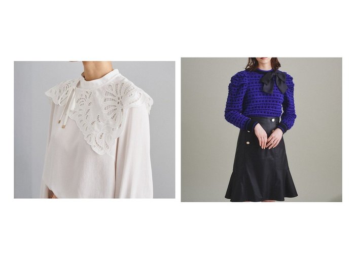 【GRACE CONTINENTAL/グレース コンチネンタル】のアタッチドカラーブラウス&タックギャザーニットトップ 【トップス、カットソー】おすすめ！人気、トレンド、レディースファッションの通販 おすすめ人気トレンドファッション通販アイテム 人気、トレンドファッション・服の通販 founy(ファニー) 　ファッション　Fashion　レディースファッション　WOMEN　トップス・カットソー　Tops/Tshirt　ニット　Knit Tops　シャツ/ブラウス　Shirts/Blouses　送料無料　Free Shipping　セーター　|ID:crp329100000121135