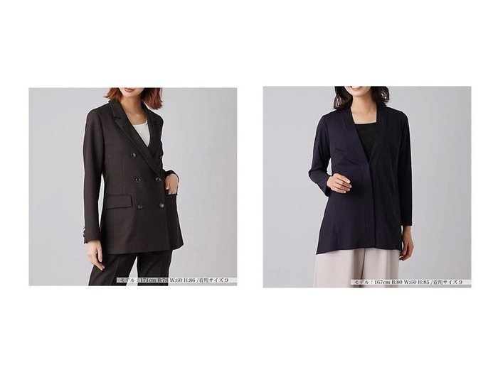 【LEILIAN/レリアン】のダブルブレステッドジャケット&洗えるVネックノーカラージャケット【Leilian WHITE LABEL】 【アウター】おすすめ！人気、トレンド、レディースファッションの通販 おすすめ人気トレンドファッション通販アイテム インテリア・キッズ・メンズ・レディースファッション・服の通販 founy(ファニー) https://founy.com/ ファッション Fashion レディースファッション WOMEN アウター Coat Outerwear ジャケット Jackets ノーカラージャケット No Collar Leather Jackets ジャケット デニム トレンド シンプル 洗える |ID:crp329100000124010