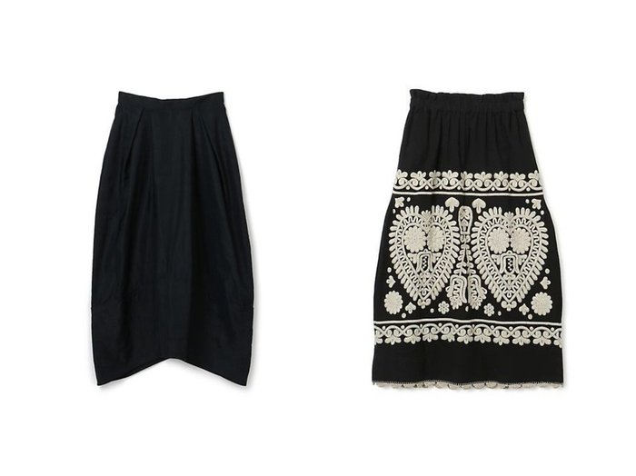 【LANVIN en Bleu/ランバン オン ブルー】のコクーンタックタフタスカート&【Sea NEW YORK/シー ニューヨーク】のHOLLY SOUTACHE SKIRT (D3) 【スカート】おすすめ！人気、トレンド、レディースファッションの通販 おすすめ人気トレンドファッション通販アイテム インテリア・キッズ・メンズ・レディースファッション・服の通販 founy(ファニー) https://founy.com/ ファッション Fashion レディースファッション WOMEN スカート Skirt アシンメトリー タフタ マキシ ロング |ID:crp329100000125354