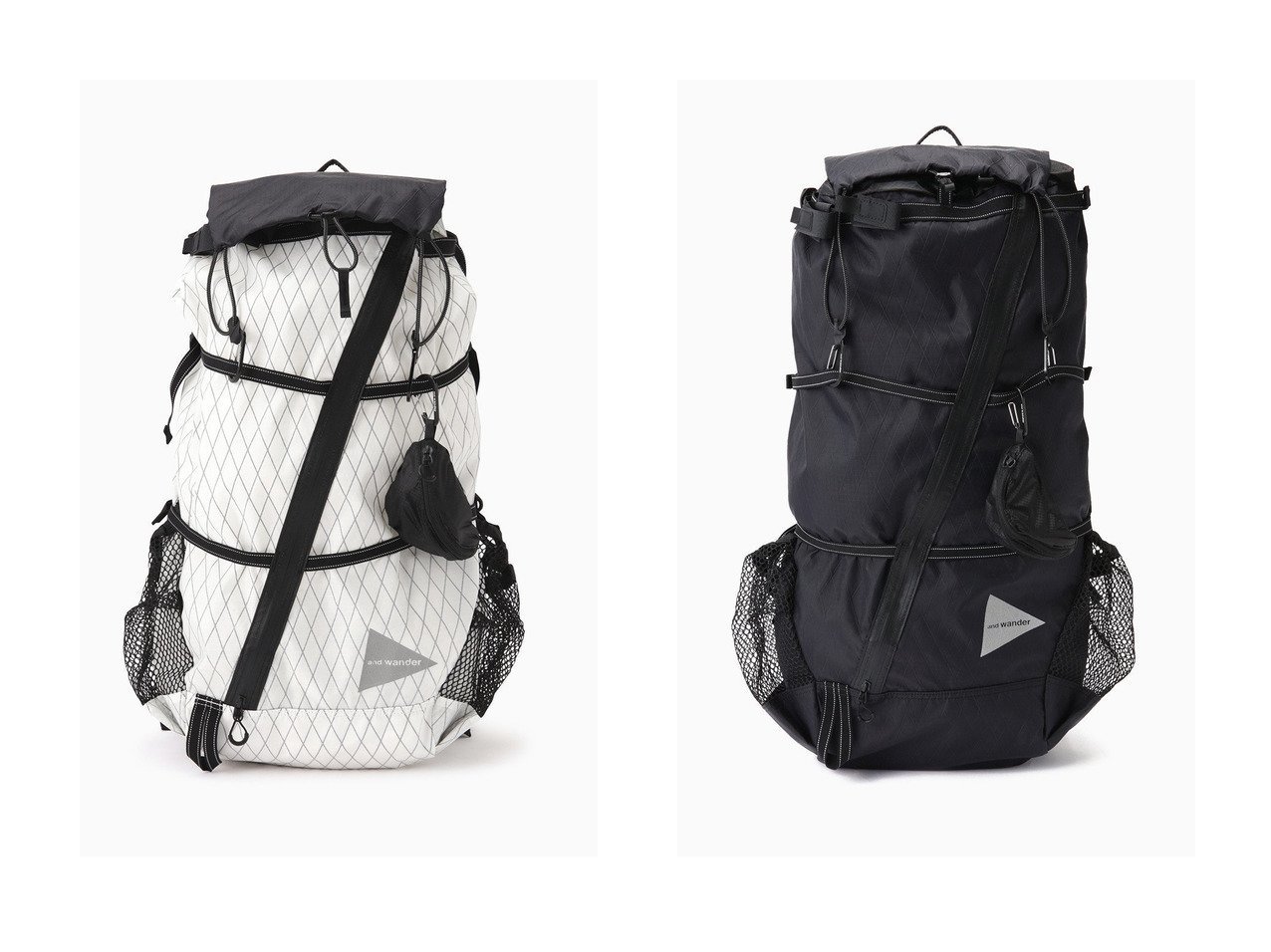 【and wander/アンドワンダー】の【UNISEX】X-Pac 40L backpack&【UNISEX】X-Pac 45L backpack 【バッグ・鞄】おすすめ！人気、トレンド、レディースファッションの通販  おすすめ人気トレンドファッション通販アイテム インテリア・キッズ・メンズ・レディースファッション・服の通販 founy(ファニー) 　ファッション　Fashion　レディースファッション　WOMEN　バッグ　Bag　UNISEX　コーティング　シリコン　フロント　ポケット　リュック　軽量　ブラック系　Black　ホワイト系　White　|ID:crp329100000126028