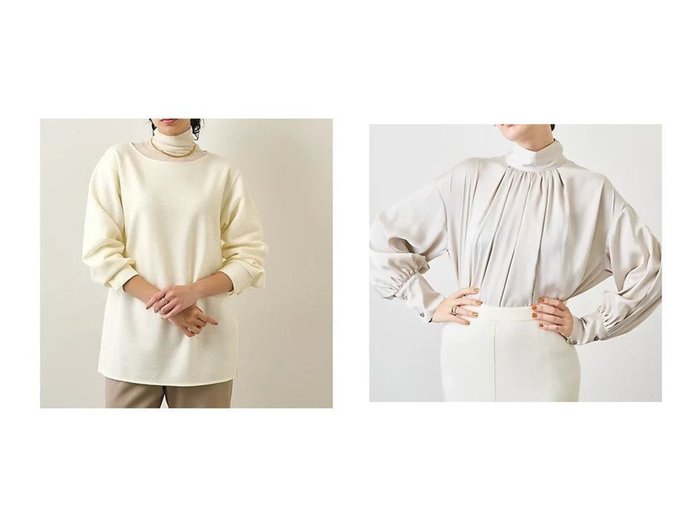 【Whim Gazette/ウィムガゼット】のウールスムースプルオーバー&ハイネックギャザープルオーバー 【トップス、カットソー】おすすめ！人気、トレンド、レディースファッションの通販 おすすめ人気トレンドファッション通販アイテム インテリア・キッズ・メンズ・レディースファッション・服の通販 founy(ファニー) https://founy.com/ ファッション Fashion レディースファッション WOMEN トップス・カットソー Tops/Tshirt シャツ/ブラウス Shirts/Blouses プルオーバー Pullover ウォーム カフス シンプル スリット セットアップ 長袖 バランス ボトム A/W・秋冬 AW・Autumn/Winter・FW・Fall-Winter 2022年 2022 2022-2023秋冬・A/W AW/Autumn/Winter//FW/Fall-Winter/2022-2023 おすすめ Recommend ギャザー クラシカル サテン シルク ジャケット スタイリッシュ ハイネック ピーチ フロント |ID:crp329100000127393