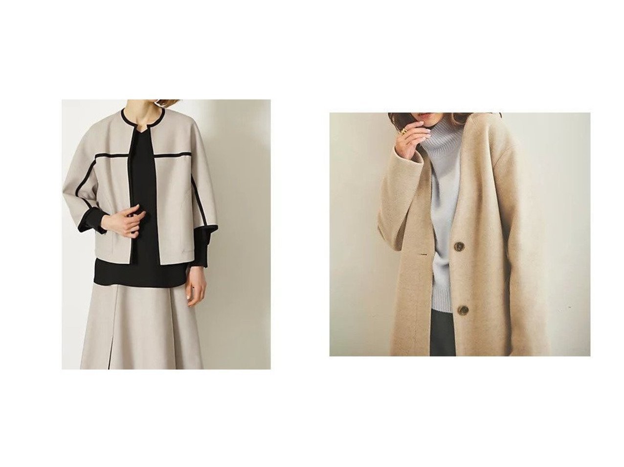 ウィムガゼット カシミヤミックス ロング ノーカラーコート ロングコート ウィムガゼット カシミヤミックス ロング ノーカラーコート
