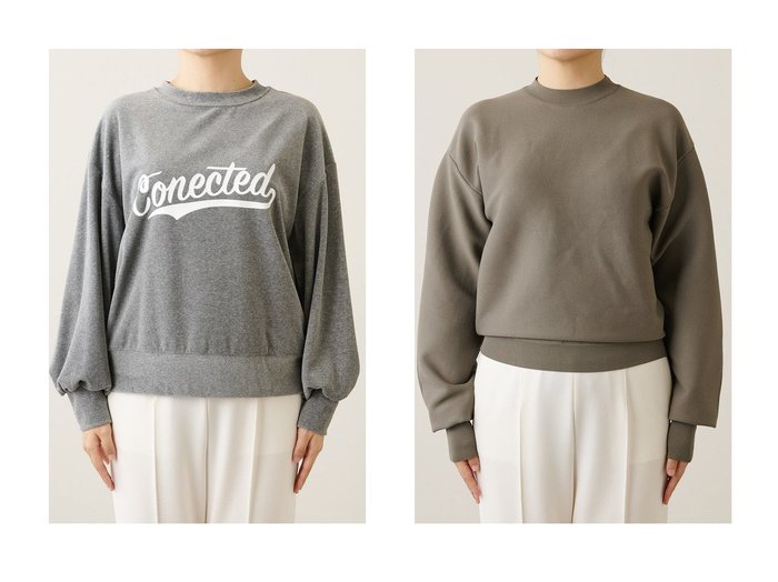 【Whim Gazette/ウィムガゼット】のベロアロゴプルオーバー&ミラノリブプルオーバー 【トップス、カットソー】おすすめ！人気、トレンド、レディースファッションの通販 おすすめ人気トレンドファッション通販アイテム 人気、トレンドファッション・服の通販 founy(ファニー) ファッション Fashion レディースファッション WOMEN トップス・カットソー Tops/Tshirt シャツ/ブラウス Shirts/Blouses ロング / Tシャツ T-Shirts プルオーバー Pullover カットソー Cut and Sewn ベロア Velour ニット Knit Tops クロップド スリーブ バランス プリント ベロア ロング 今季 冬 Winter おすすめ Recommend シンプル ストレッチ セットアップ ボトルネック リラックス |ID:crp329100000128642
