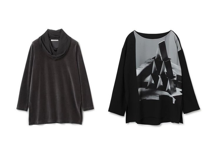 【PLAIN PEOPLE/プレインピープル】のタートルネックベロアプルオーバー&写真プリントブラウス 【トップス、カットソー】おすすめ！人気、トレンド、レディースファッションの通販 おすすめ人気トレンドファッション通販アイテム インテリア・キッズ・メンズ・レディースファッション・服の通販 founy(ファニー) https://founy.com/ ファッション Fashion レディースファッション WOMEN トップス・カットソー Tops/Tshirt プルオーバー Pullover ベロア Velour タートルネック Turtleneck シャツ/ブラウス Shirts/Blouses スリット タートルネック ベロア 洗える |ID:crp329100000129666